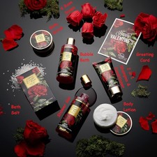 Valentines Day Gifts for Her - Exotic Rose Valentine Gift Basket for Women, Spa