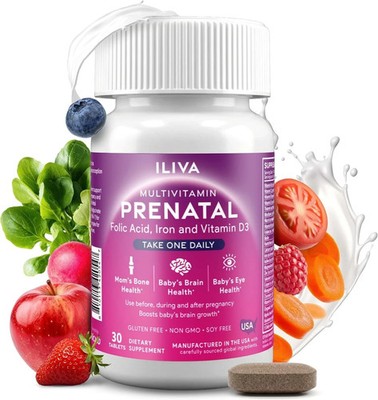 ILIVA Essentials Prenatal-Well-Researched Folate Multivitamin Pregnant Nursing