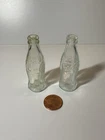 Vintage Mini Coca-Cola Glass Bottles (2) Embossed Coke Collectible