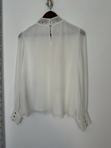 Blusa blanca de manga larga Ted Baker talla 2 UK 10 para dama - Imagen 5 de 5