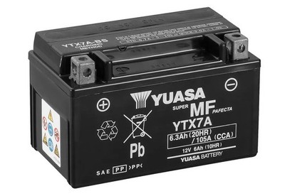 Yuasa YTX7A AGM Batterie 12V 6AH WC - Einbaufertig (YTX7A-BS GTX7A-BS FTX7A-B...