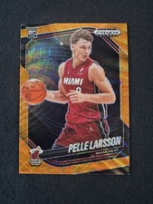 2024-25 Panini Prizm Black Pelle Larsson #130 Orange Wave 09/80 Miami Heat