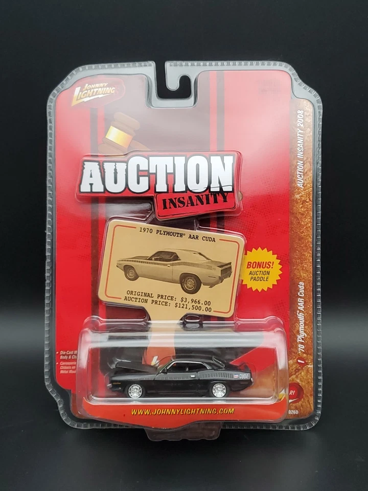 Johnny Lightning AUCTION INSANITY Black 1970 Plymouth AAR CUDA 1/64  - Image 3 of 3