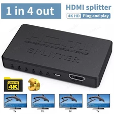 1080P HDMI Splitter 1 In 4 Out 4K UHD HD 4-Port Repeater Splitter Amplifier 1x4