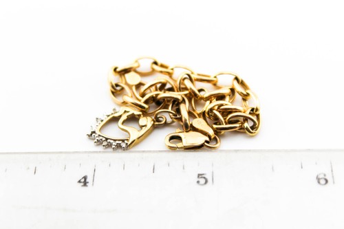 VINTAGE ESTATE SOLID 10KT GOLD CHARM BRACELET 4 GRAMS - Picture 2 of 2