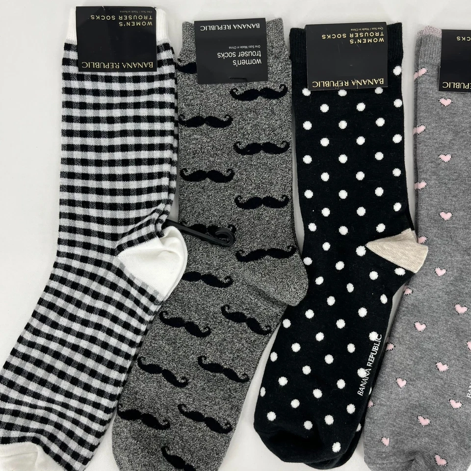 Lot of 4 Banana Republic Trouser Socks Women's One Size Multicolor Mid Calf NWT - Image 3 of 4