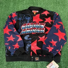 NWT VTG JH Design Captain America Jacket Youth 2XL Men S Crop Boxy Marvel Racing