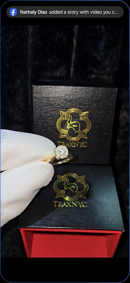 14k Gold Natural Diamond Engagement Ring from TraxNYC w/ Certificate! Size 5.25 - Image 3 of 4