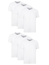 Hanes Men's Cotton, Moisture-Wicking Crew Tee Undershirts, Multi-Packs, White -