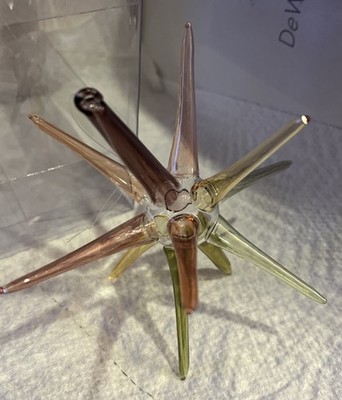 White Barn NY Hand Blown Glass Rainbow Starburst Ornament, 5 