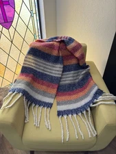 NEW Coco + Carmen Multicolor Striped Fringe Scarf – Soft Oversized Shawl Wrap NW