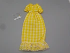 Vintage Barbie Darci Bionic Woman Yellow Check Maxie Dress w/ Earrings Mint