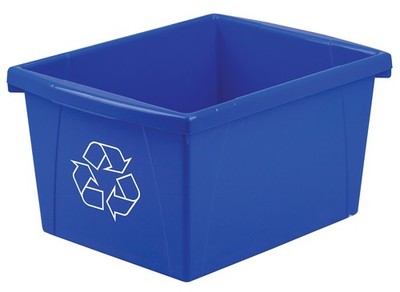 4 Gallon (15L) Recycle Bin, 14.8 x 7.87 x 11.25 Inches, Blue (61505A06C)