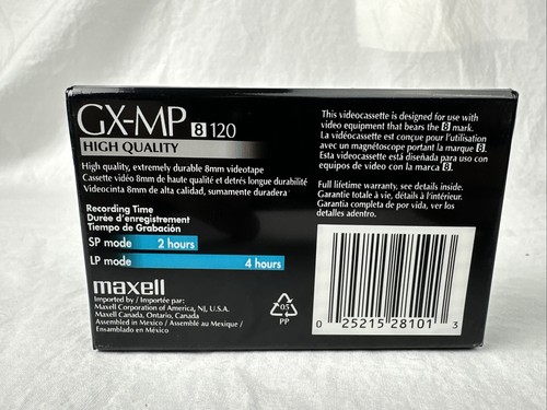Maxell 8mm GX-MP P6-120 High Quality Camcorder Video Cassette Tapes - New Sealed - Picture 3 of 5