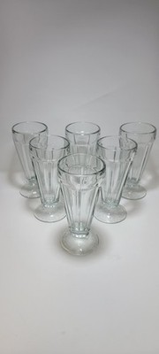 6 Retro Soda Fountain Milkshake/Rootbeer Float Footed Glasses 7x3