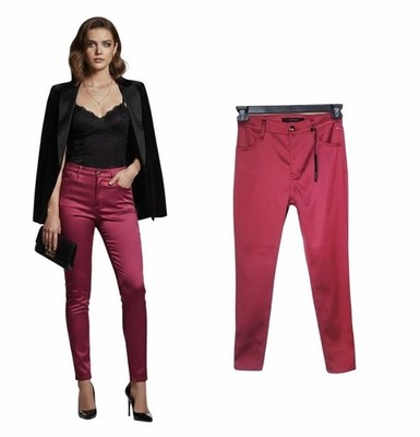 J Brand New Sz 25 Womens Pants Skinny Fit Trousers Elegant Burgundy JB002739 New