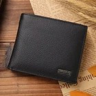 Men’s Genuine Leather Wallet – Short Black Cowhide, Premium & Stylish