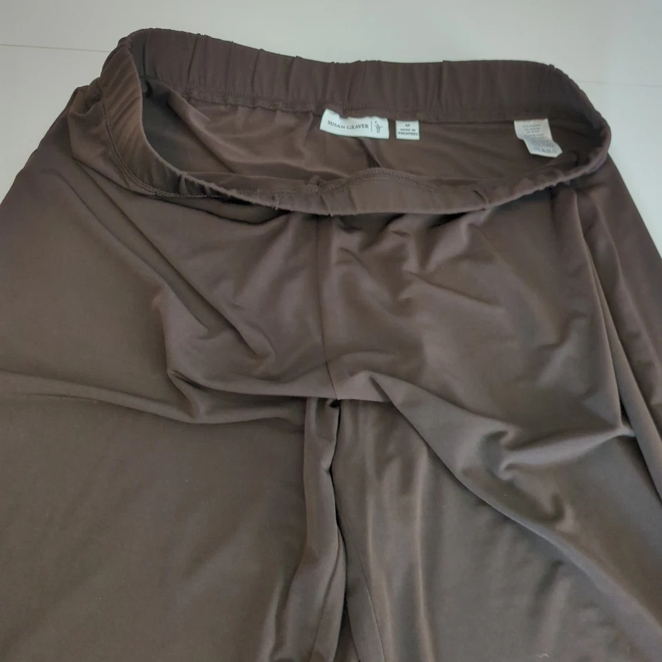 Susan Graver M Vestido Transparente o Pantalón de Salón Marrón Oscuro Material Fluido Cómodo Foto 4 de 4