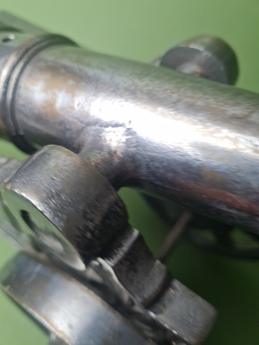 GROSSE SCHWERE 44 CM 4 KG DEKORATIVE VINTAGE SILBER KANONE AUF GUSSEISEN KUTSCHE - Bild 11 von 12