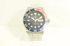 SEIKO Automatic Diver Watch Blue Red Silver Style Vintage Japan Mens