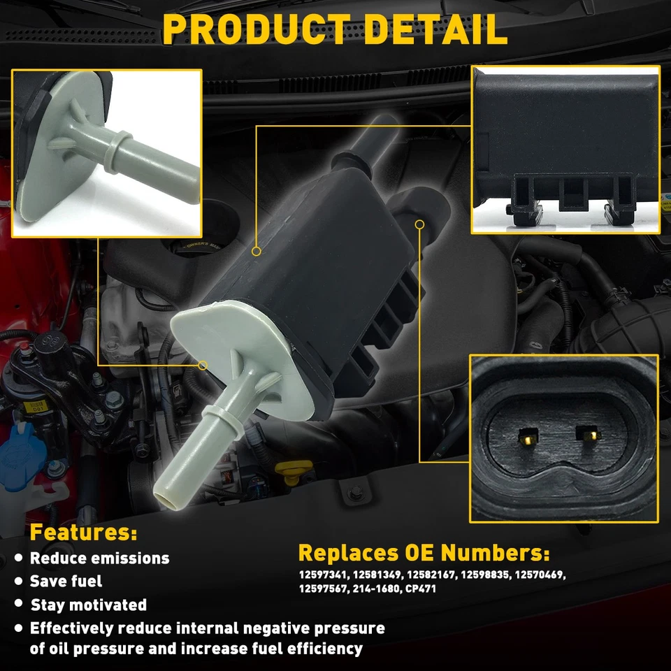 Vapor Canister Purge Valve For 2007-2013 Chevrolet 1500 Silverado 2500 3500 Foto 3 de 4