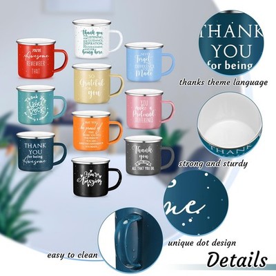 Norme 10 Pc Thank You Mugs Bulk 12 oz Enamel Coffee Cups Employee  Appreciation G | eBay
