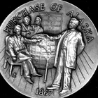 "Purchase of Alaska 1867" w/cushion case 1 troy oz.925 Silver MINT Longines!