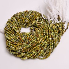 100 Natural Green Opal Gemstone Round Faceted Beads 3X3 mm Strand 13" EB-221