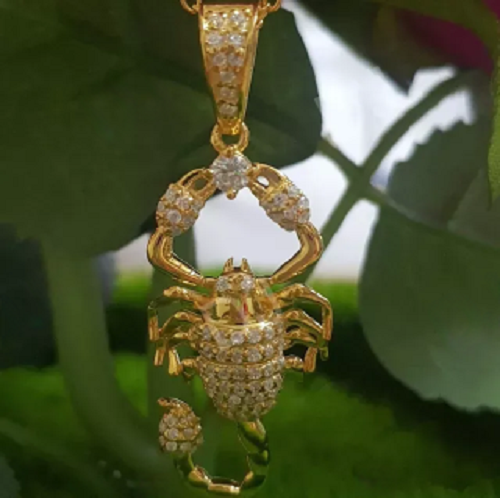 TGDJ 14k Yellow Gold Scorpion Pendant - Detailed Zodiac Jewelry For Men & Women