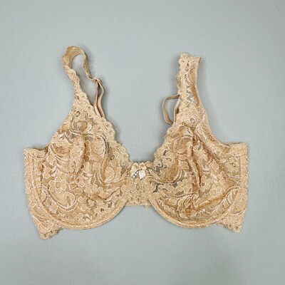 Smart & Sexy Lace Bra 34DD Tan Unlined Cup Underwire Adjustable Strap | eBay