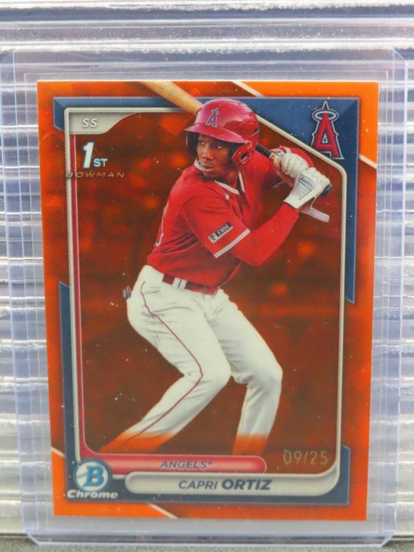 2024 Bowman Chrome Sapphire Capri Ortiz Orange Refractor 1st Prospect #9/25