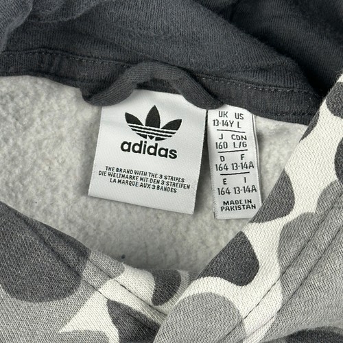Adidas Hoodie Youth Large Boys Black Gray Camo Camouflage Pullover Sweatshirt - Picture 2 of 9
