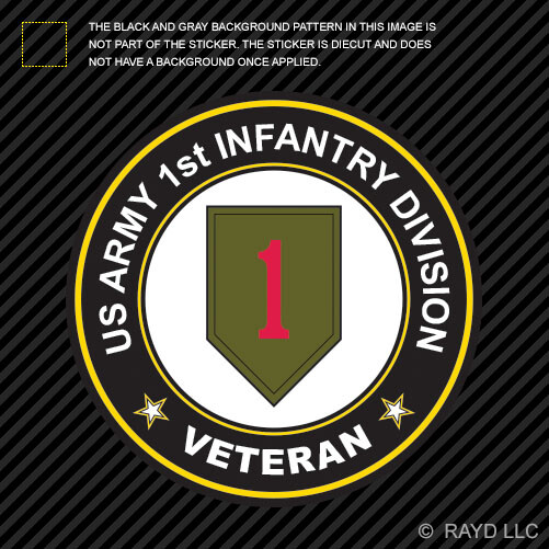1st Infantry Division 'Big Red One' Veteran Sticker Decal - Vinyl Graphic For Cars & Windows