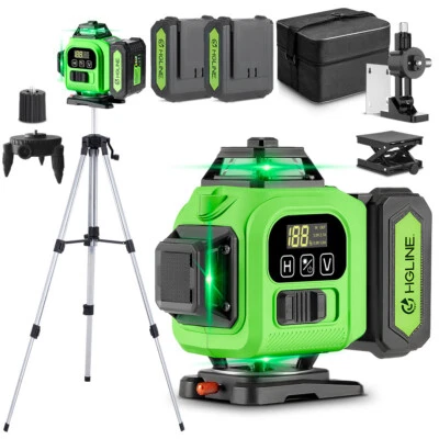HGLINE 2025 4D 16 Lines Laser Level 360° Green Auto Self Leveling Rotary Cross Measure