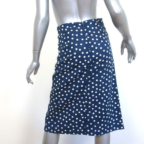 A.P.C. Ruched Skirt Blue Polka Dot Cotton-Linen Size 34 - Picture 5 of 8
