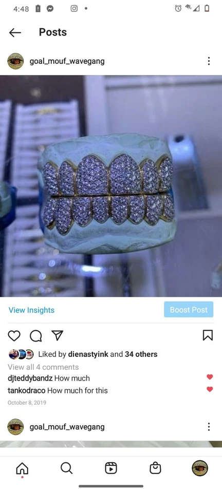 dientes de oro grillz diamantes Foto 4 de 4