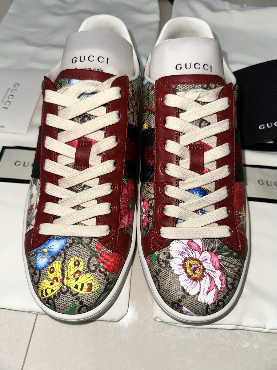 Authentic GUCCI GG Supreme Floral Print Shoes Womens Size 35.5 | eBay