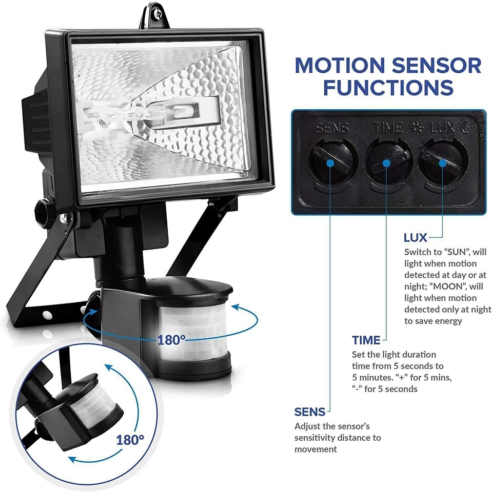 400W Sensor Light Floodlight Security Outdoor Garden Halogen PIR Motion Sensor - Image 3 of 4