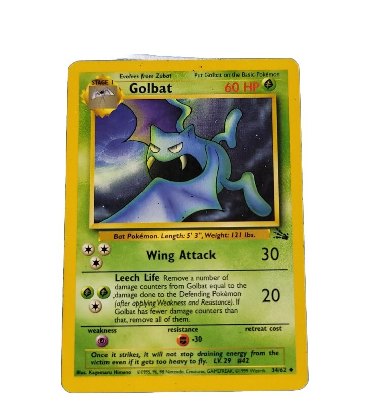 Pokemon Card Golbat 34/62 Fossil Uncommon NM WOTC