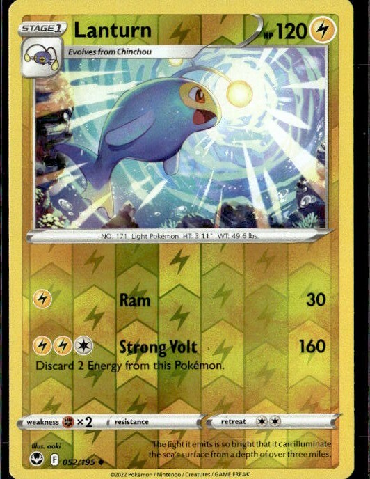 2022 Sword & Shield Silver Tempest Lanturn 52/195 Reverse Holo