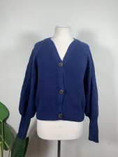 Image of The Drop Women's Divya Pointelle Full Sleeve Cardigan Sweater Navy Small