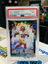 RARE PSA 9 TREY SERMON SSP/25 Die Cut 2021 Optic White Hot Rookies BLACK PANDORA