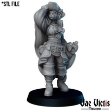 Cat Captain Tabaxi Pirate Miniature DnD D D Pathfinder RPG