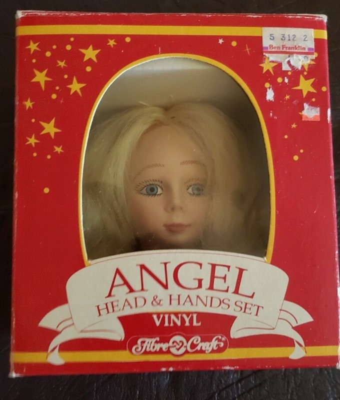 Angel Head & Hands Doll Craft  Set Vinyl Fibre Craft 1991 Treetop Angel 