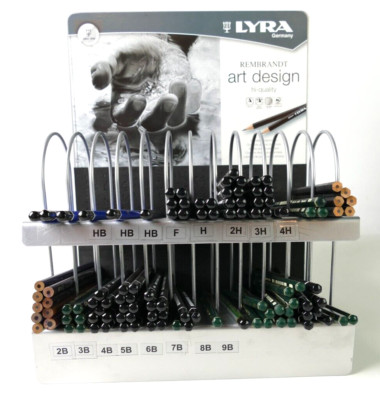 Verkaufsdisplay Ständer von  Lyra Bleistifte mit ca. 100 diversen Stiften S-4172