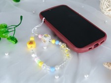 Handmade Phone Strap Healing Crystal Beads Phone Charm Pearl Phone Strap Beaded