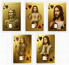 Jesus Gold Playing Card ATM Debit Credit Sticker Skin Christ God Christian King