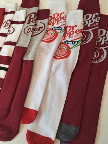 DR. PEPPER Men's Casual Crew Socks 6 Pairs Mens Size 8-12 Bioworld NEW - Picture 5 of 5