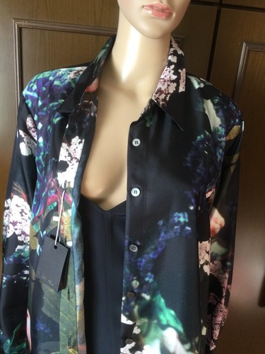 Beautiful Pure en Soie Robe Marina Rinaldi Femme, Black Rose Vert Couleur, Eu 29 - Bild 12 von 20