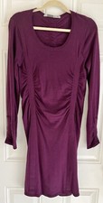 Athleta Sweater Dress Women’s M Plum Purple Bodycon Stretch Long Sleeve Ruched